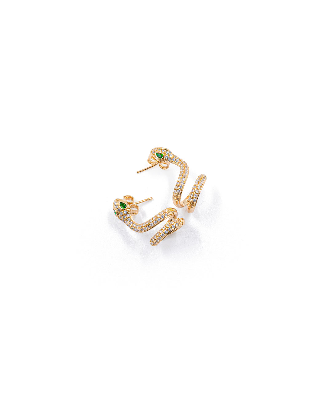 Aretes Plateados De Serpiente M1 Oro Laminado
