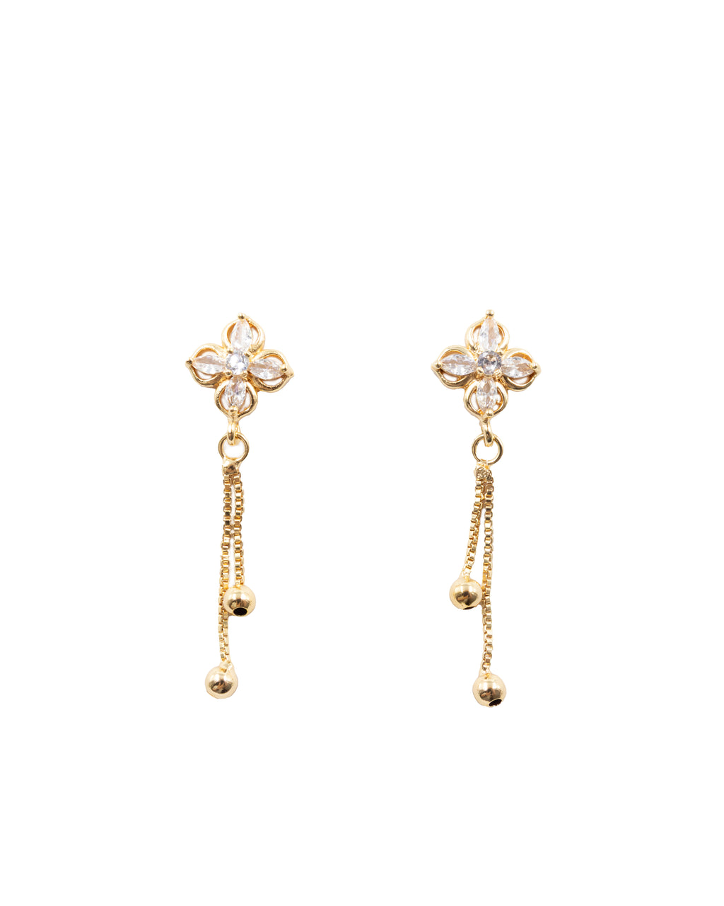 Aretes Dorados de Flor M4 Oro Laminado