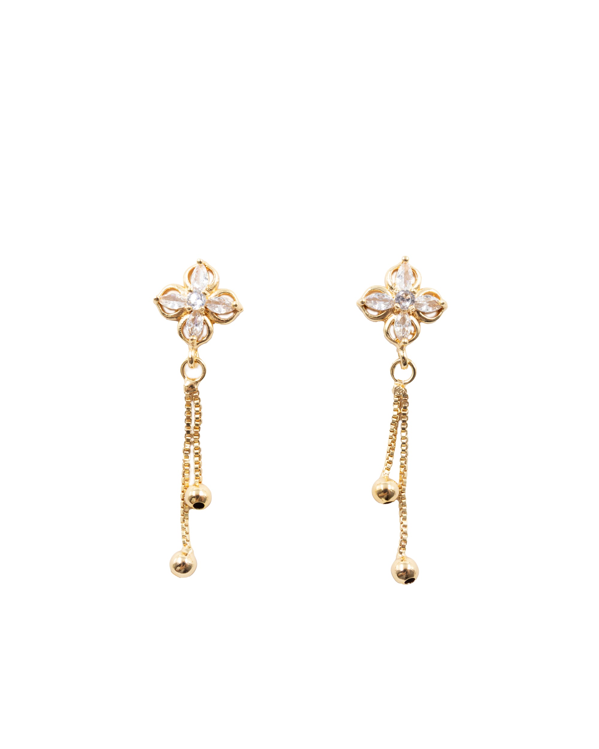 Aretes Dorados de Flor M4 Oro Laminado
