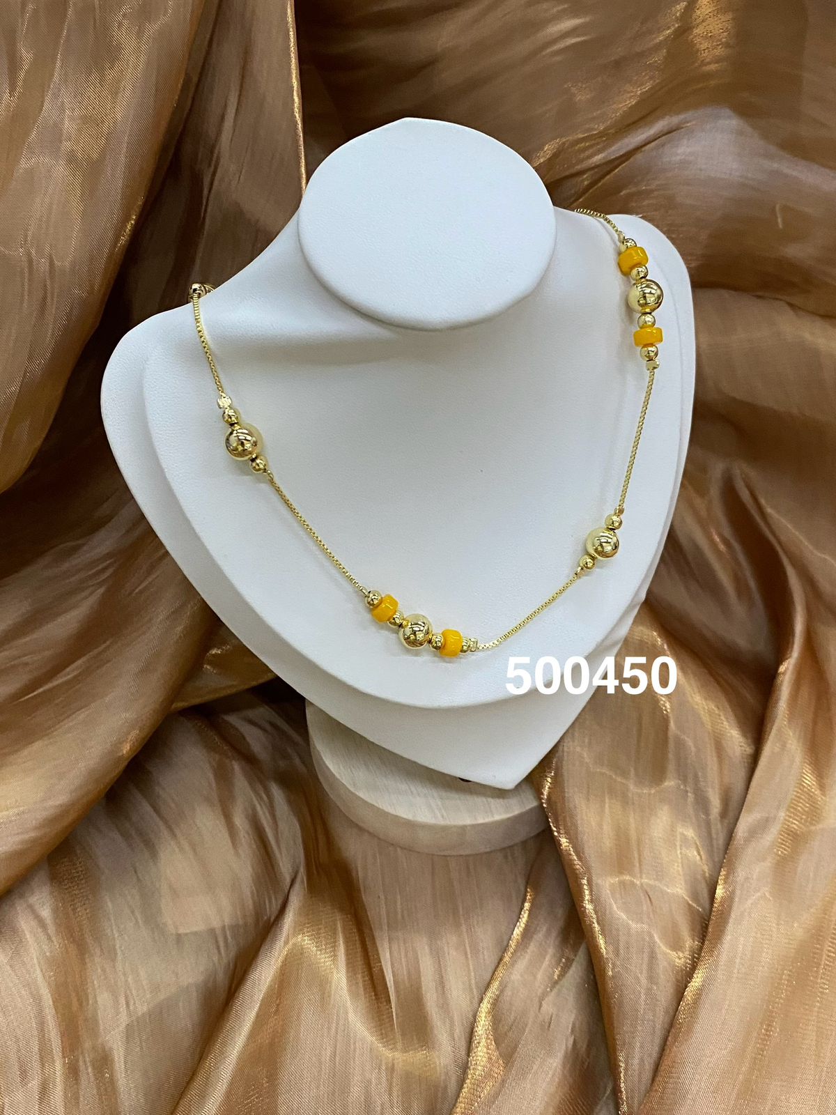 Collares Dorados de Cuentas M2 Oro Laminado