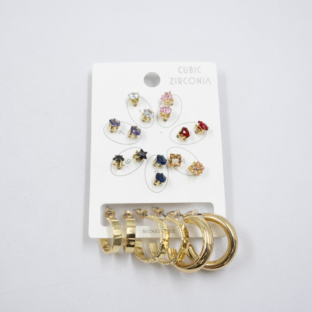 Paquete de 10 pares de aretes M2 Oro Laminado