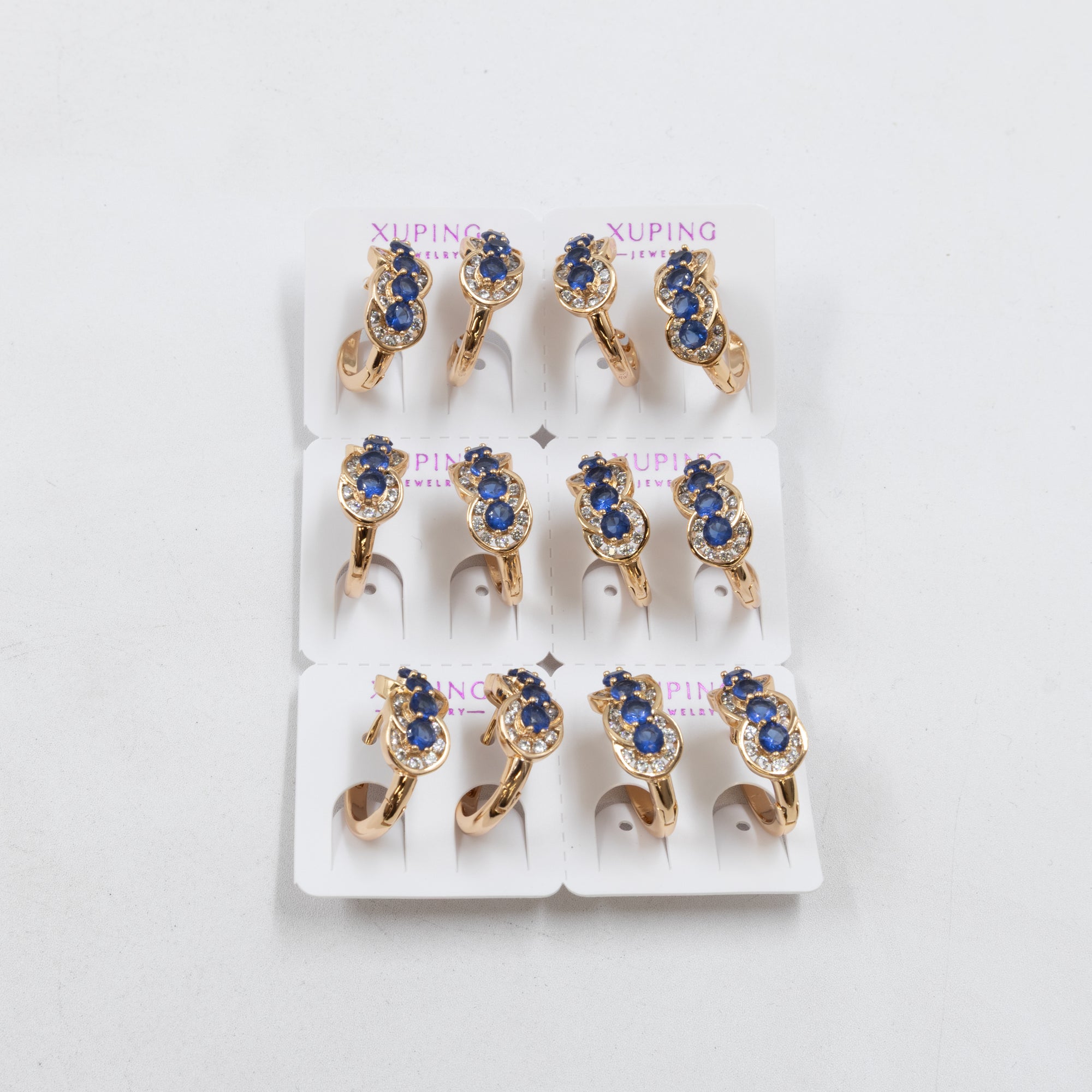 Paquete de 6 pares de Aretes Xuping Dorado M14 Oro Laminado
