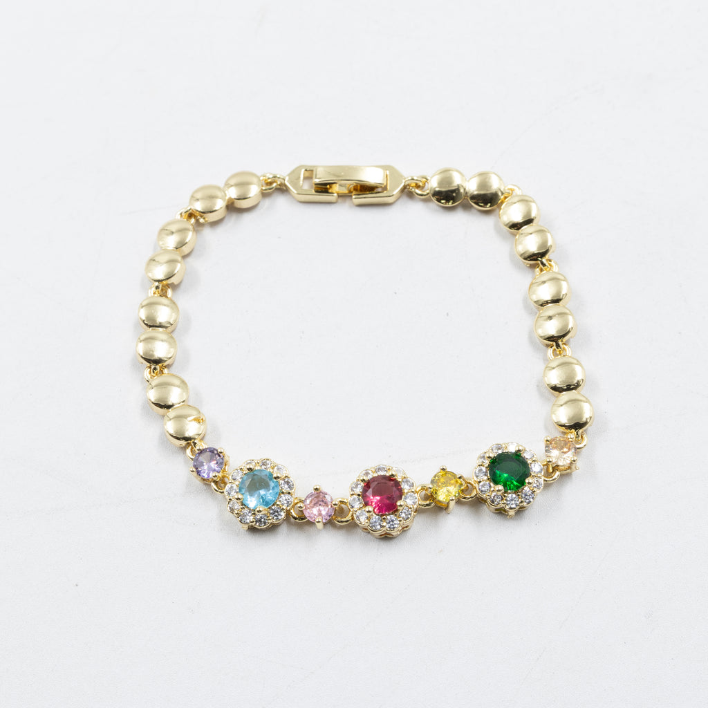 Pulseras Doradas con Piedras M5 Oro Laminado