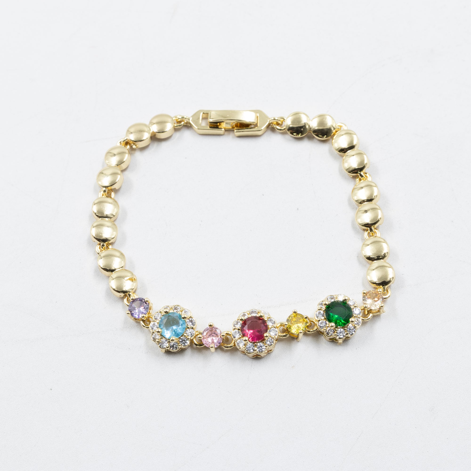 Pulseras Doradas con Piedras M5 Oro Laminado