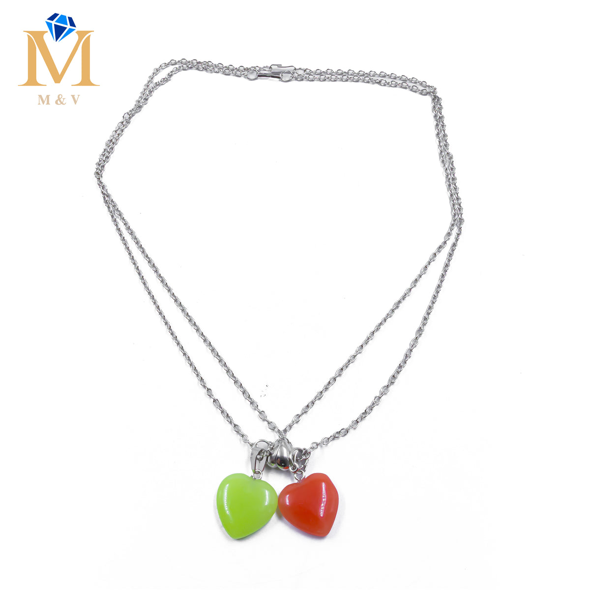 Collares en Pareja de piedras M17 Acero Inoxidable