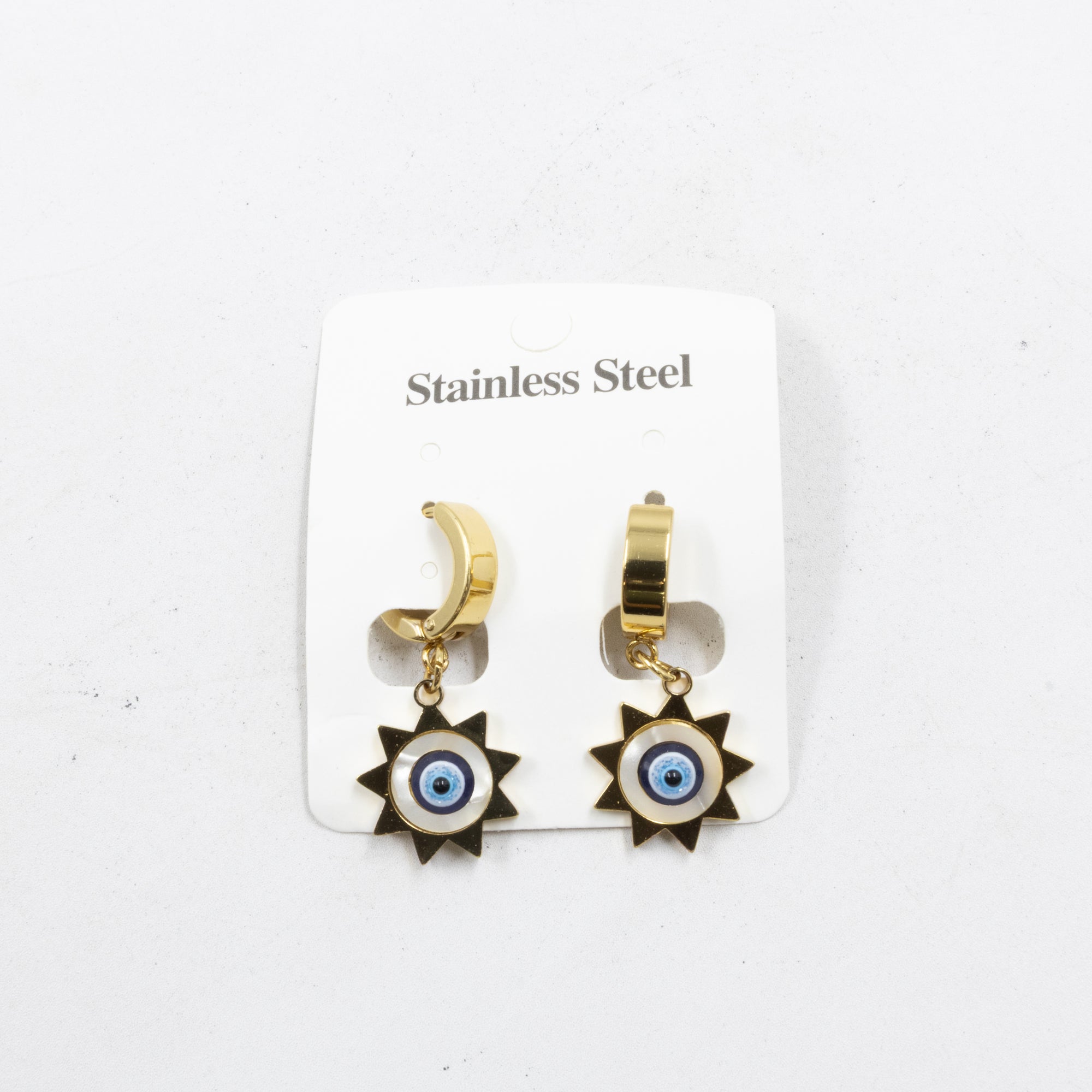 Aretes Dorados de Ojo Turco M5 Oro Laminado