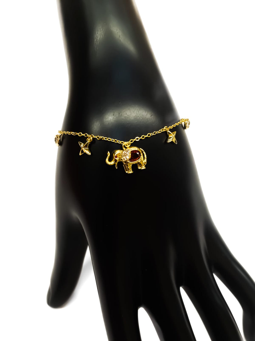 Pulsera de piedras con dije - M1 Oro Laminado