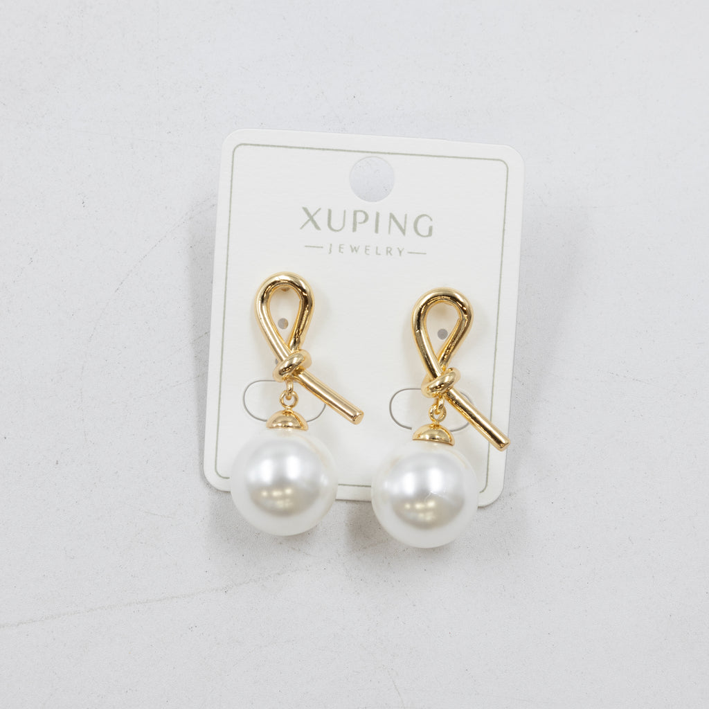 Aretes Dorados con Piedras Xuping M2 Oro Laminado