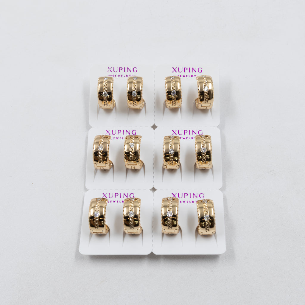 Paquete de 6 pares de Aretes Xuping Dorado M19 Oro Laminado