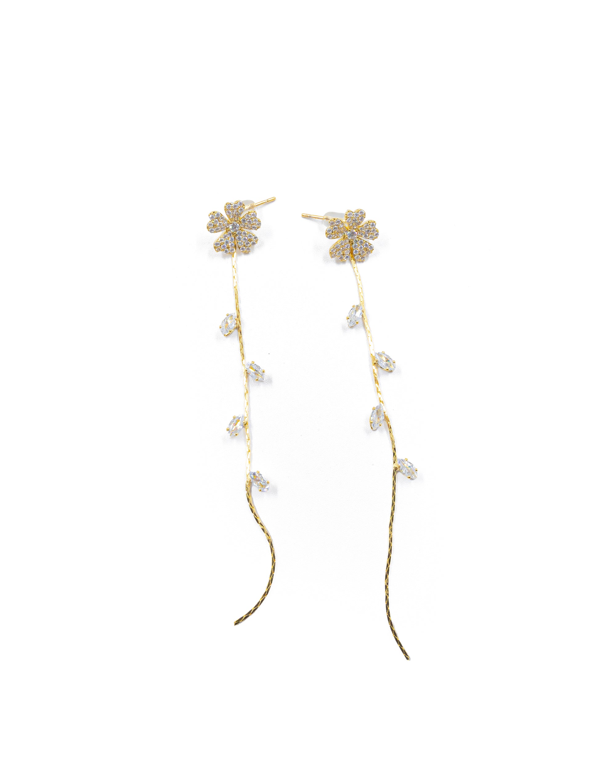 Aretes Largos Ansheli Dorados M12 Oro Laminado