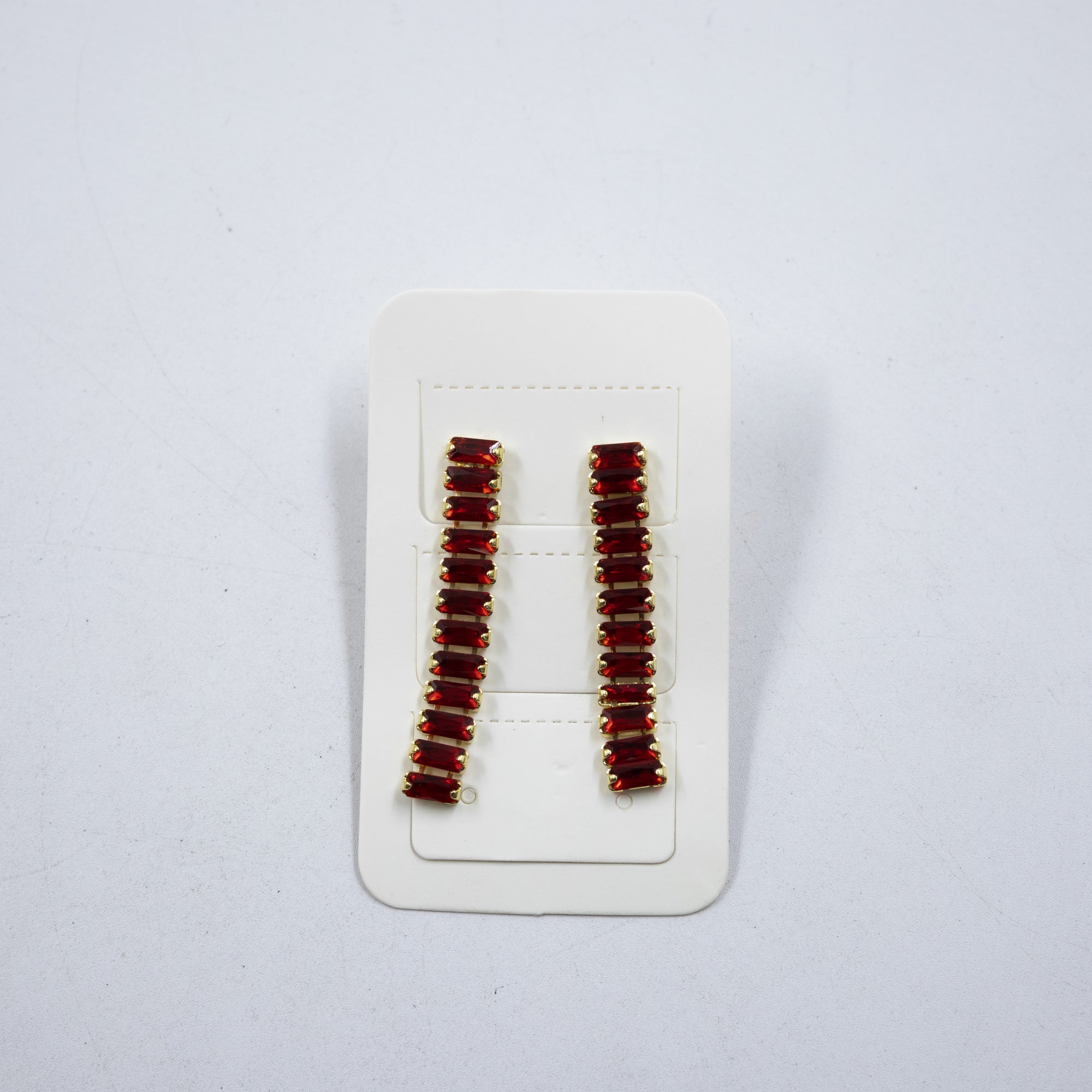 Aretes Largos Dorados con piedras M2 Oro Laminado