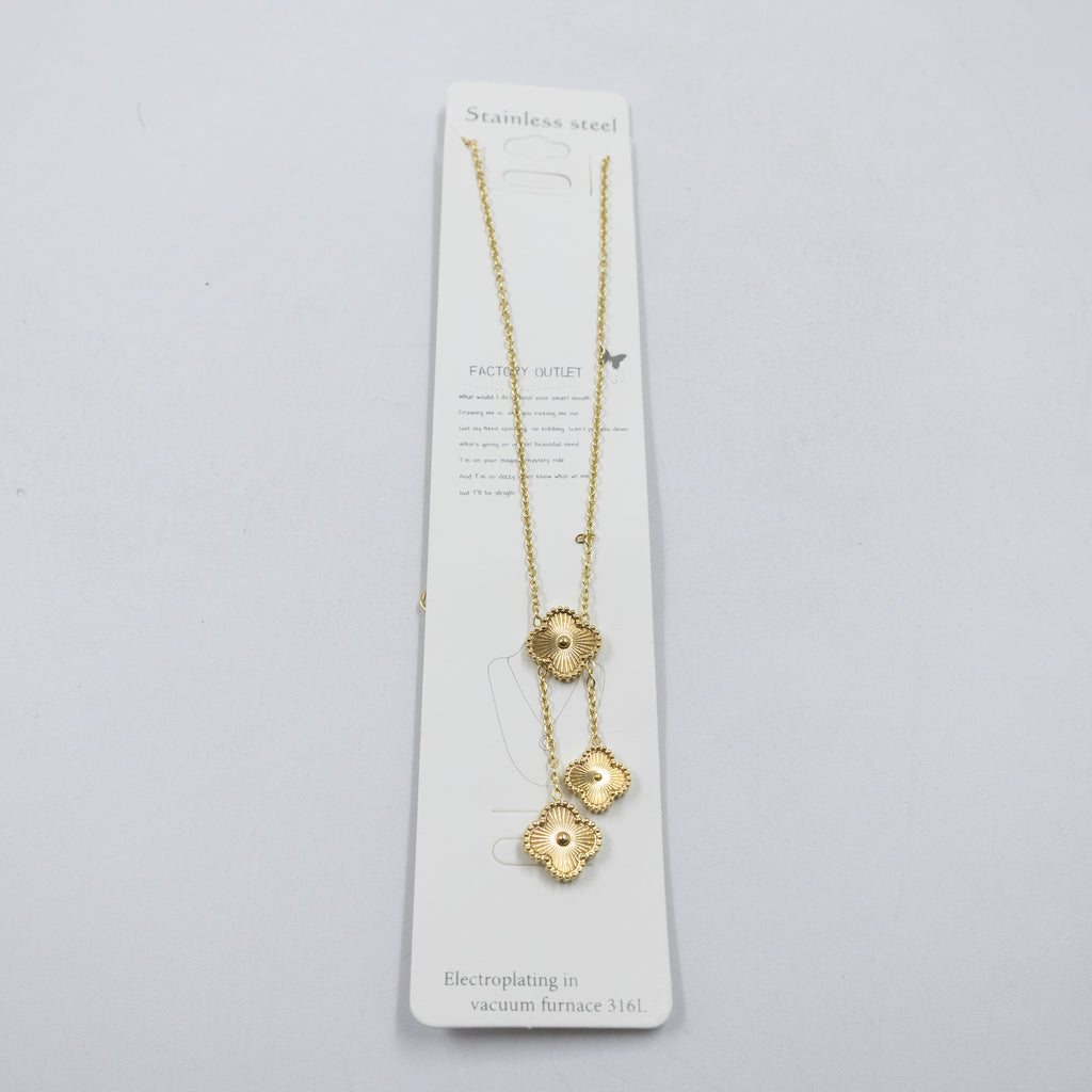 Collar Dorado de Trebol M2 Oro Laminado