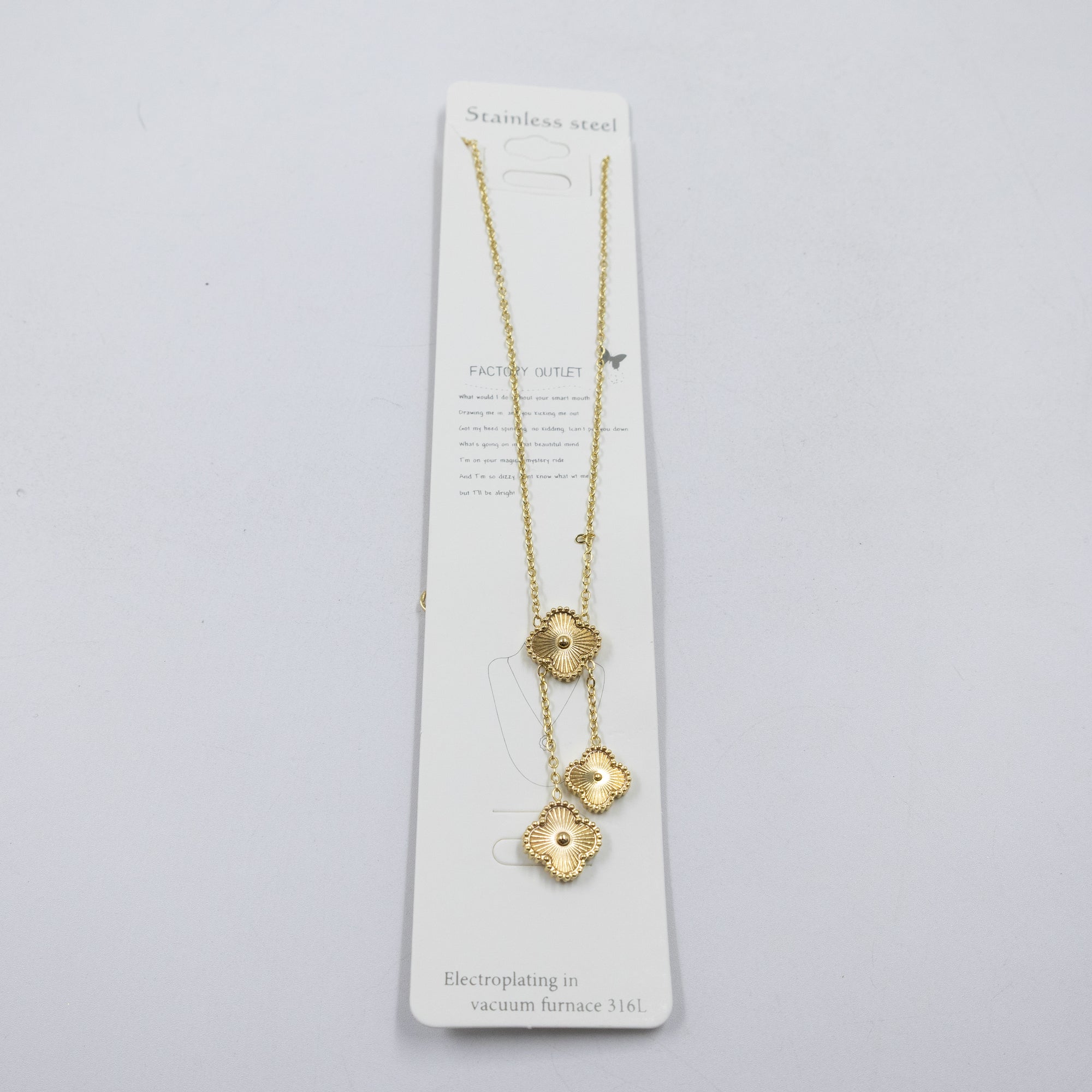 Collar Dorado de Trebol M2 Oro Laminado