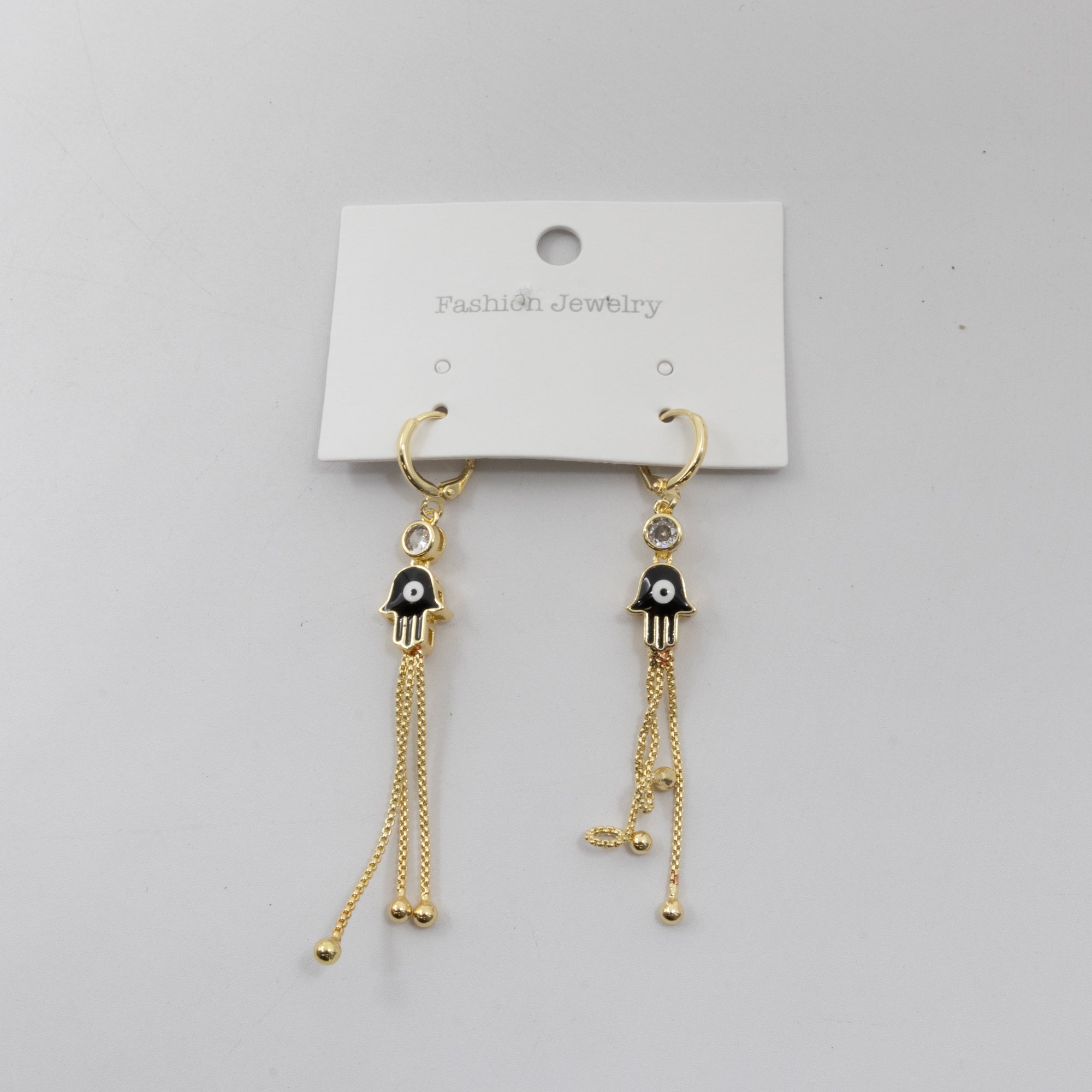 Aretes Dorados Largos de Ojo Turco M2 Oro Laminado