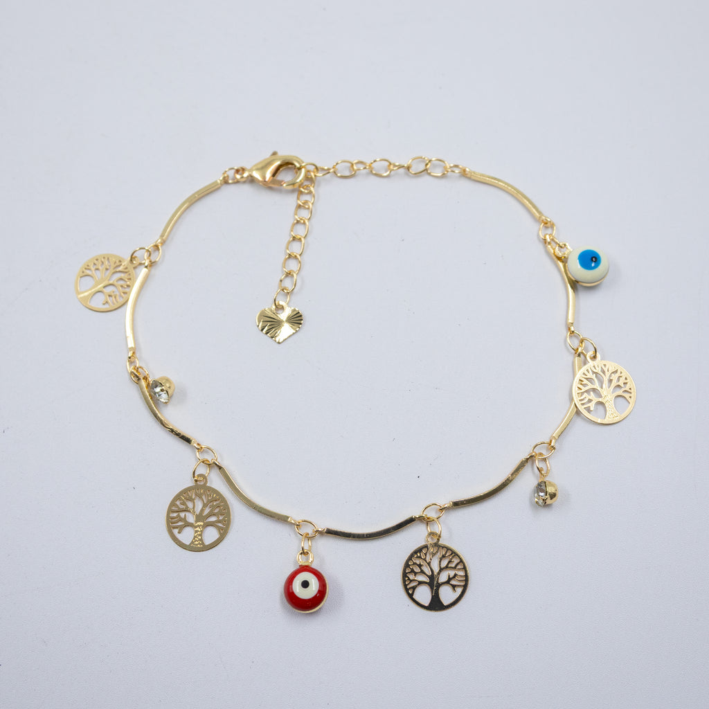 Pulsera Dorada de Ojo Turco M1 Oro Laminado