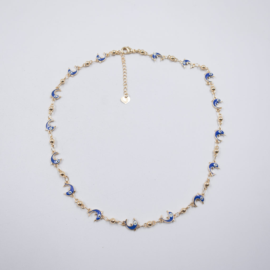 Collar Dorado de Ojo Turco M6 Oro Laminado