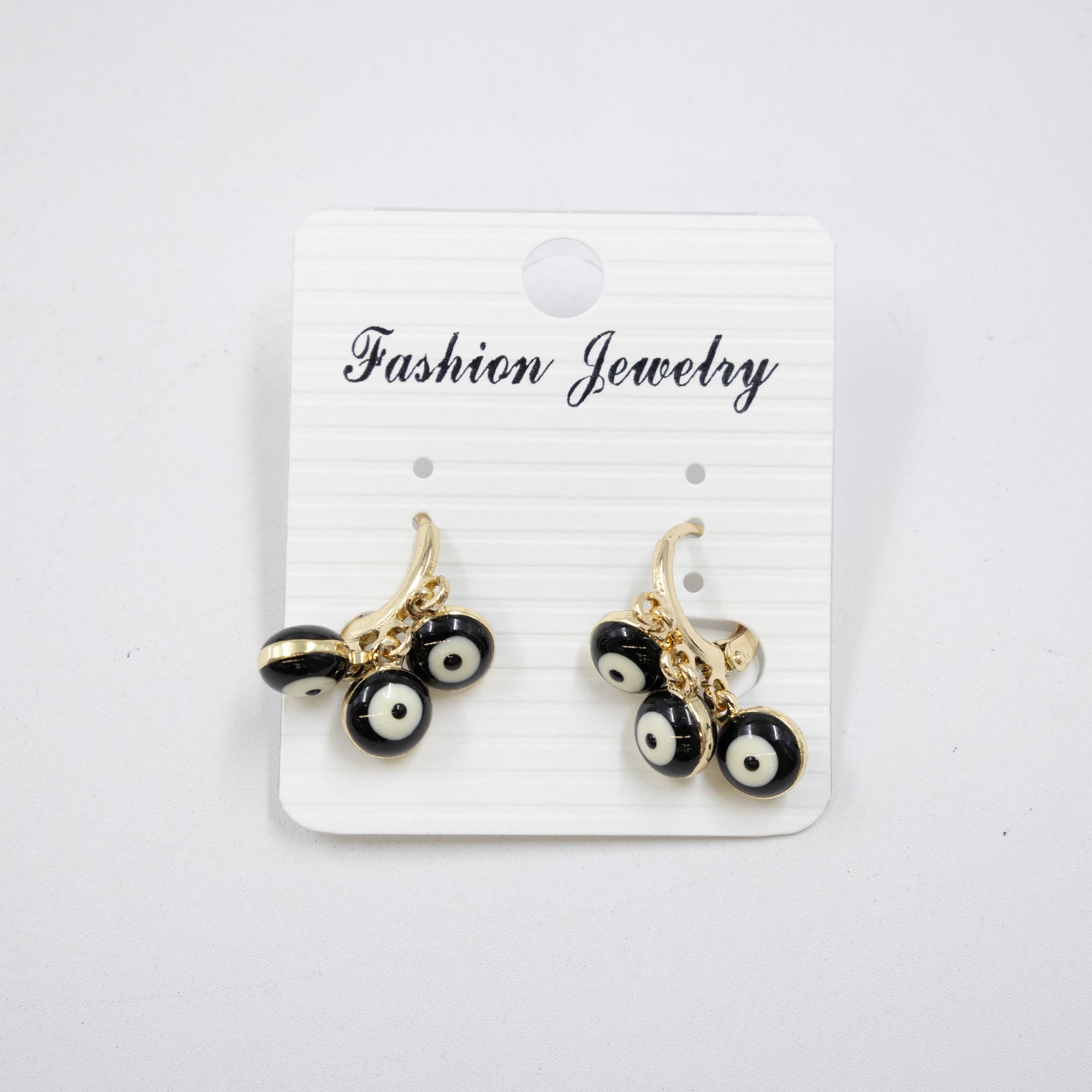 Arete Dorado de Ojo Turco con Piedras M6 Oro Laminado