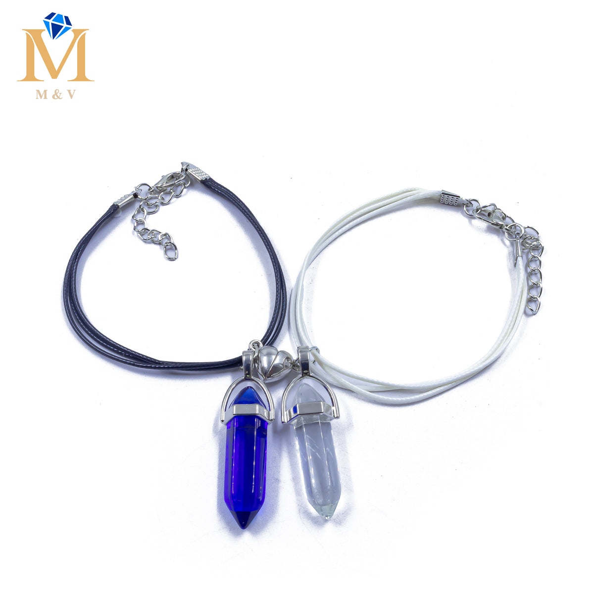 Pulseras con dijes de Piedras de Pareja M12 Oro Laminado