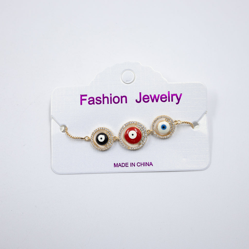 Pulsera Dorada de Ojo Turco M4 Oro Laminado