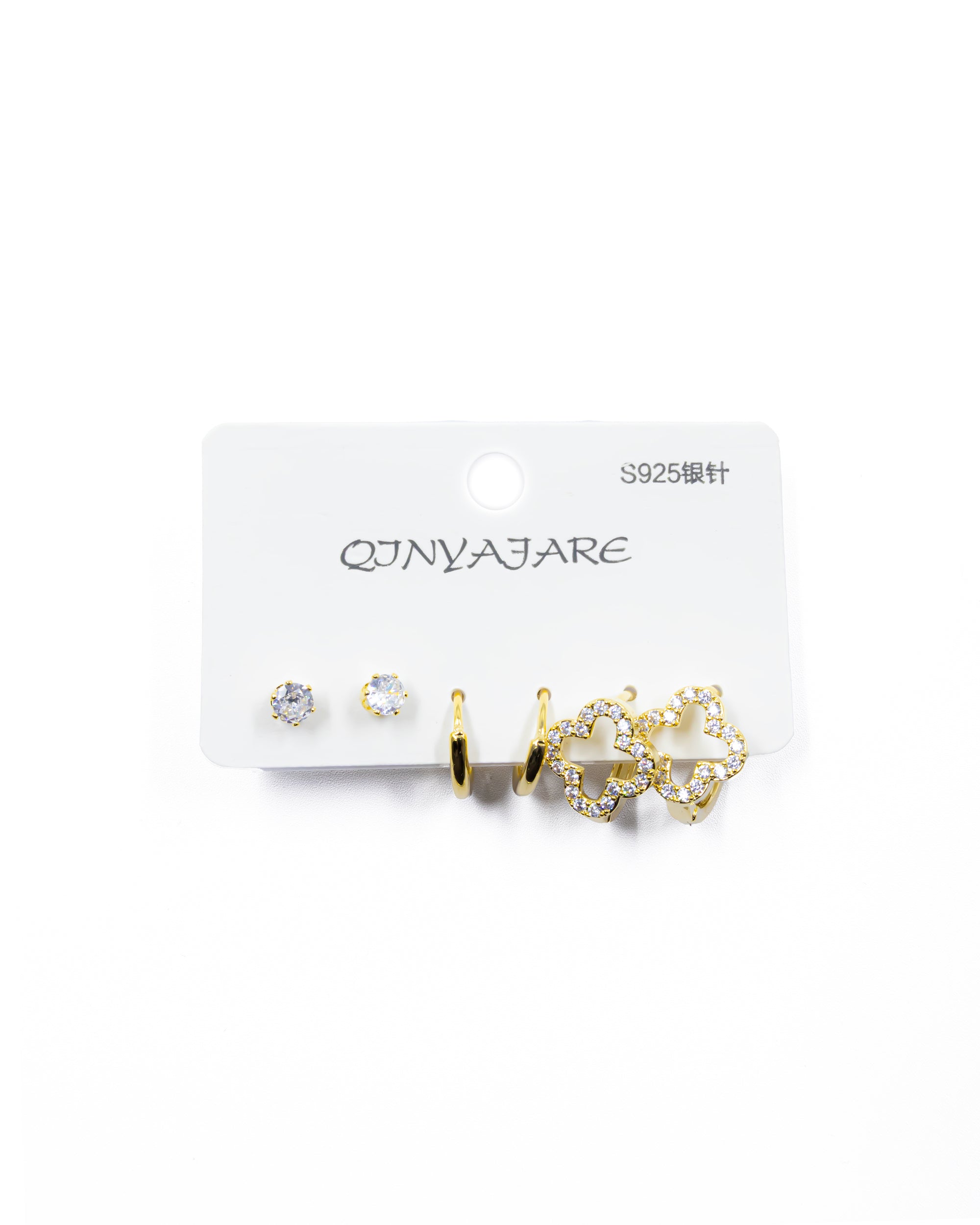 ARETES PAQUETE DE 3 M1 ORO LAMINADO