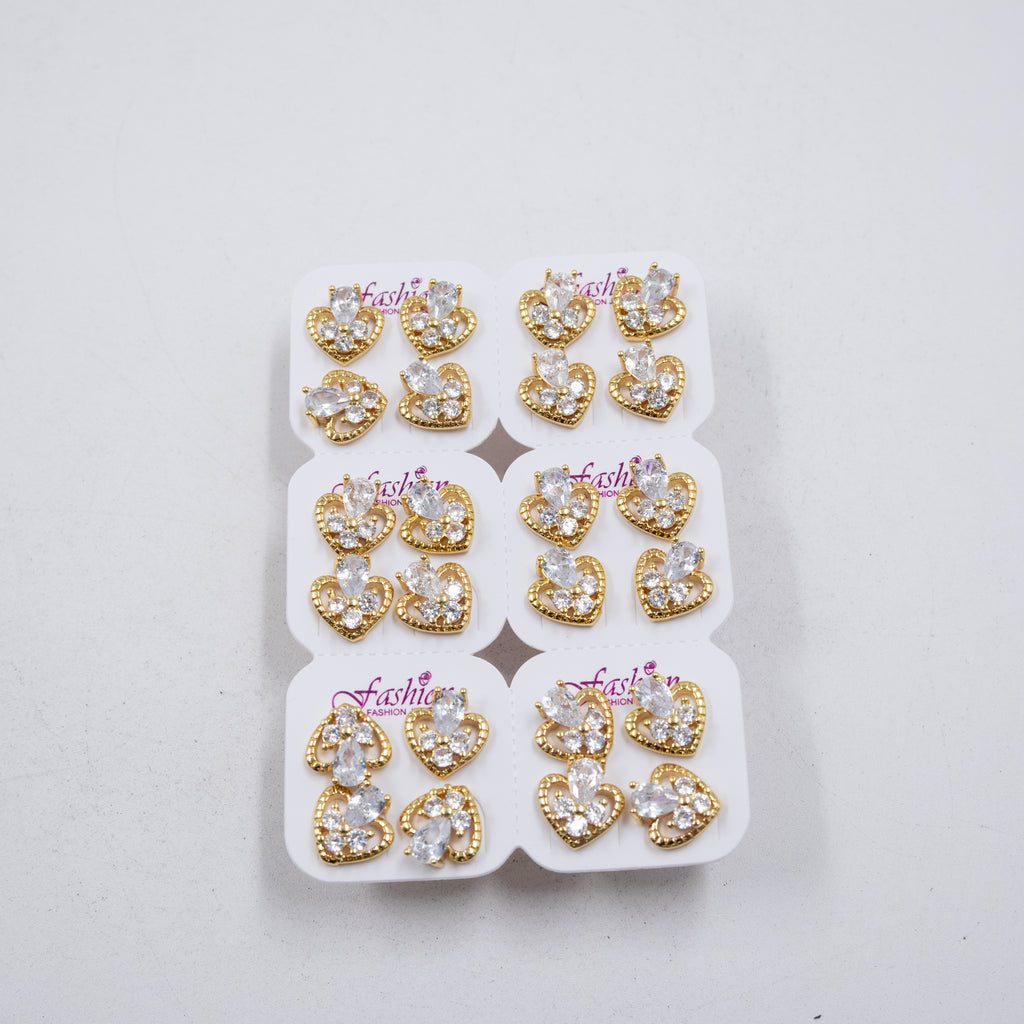 Paquete de 12 pares de Aretes Dorados M1 Oro Laminado