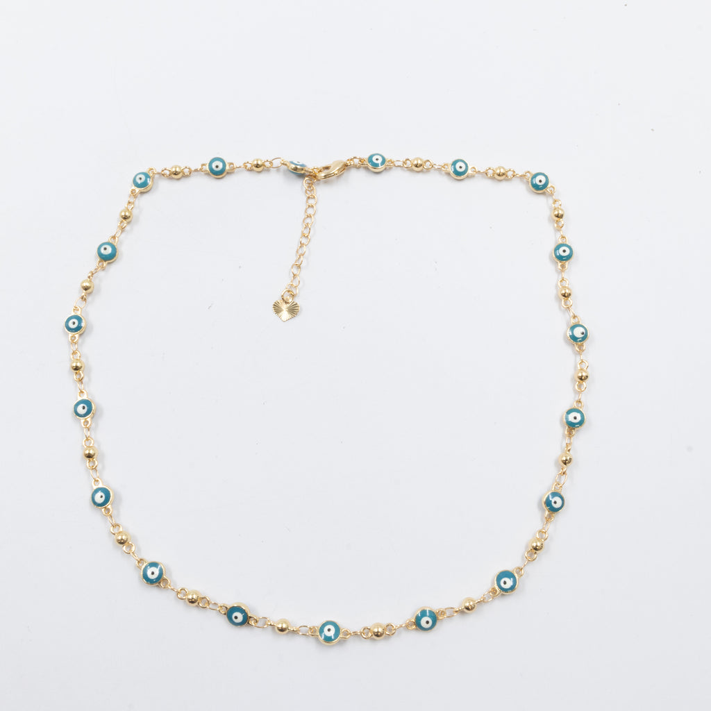 Collar Dorado de Ojo Turco M1 Oro Laminado