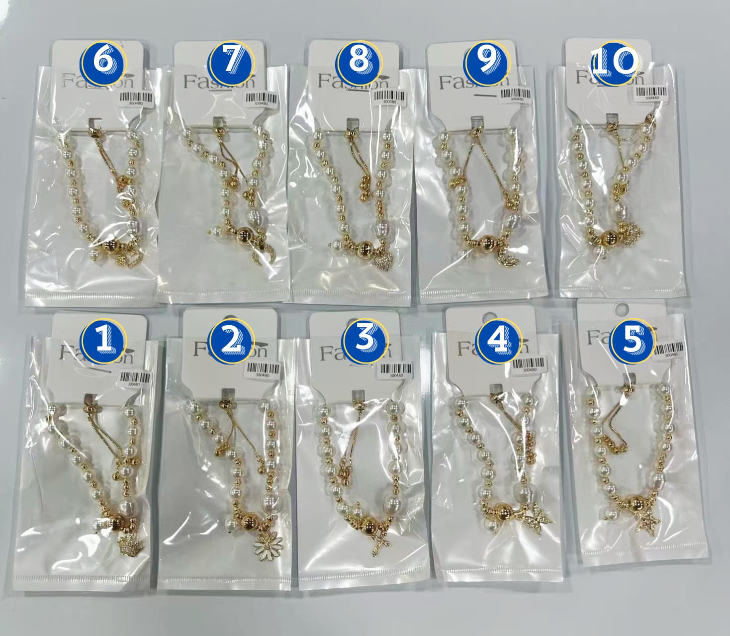 Pulsera Perla Blanca M3 Oro Laminado