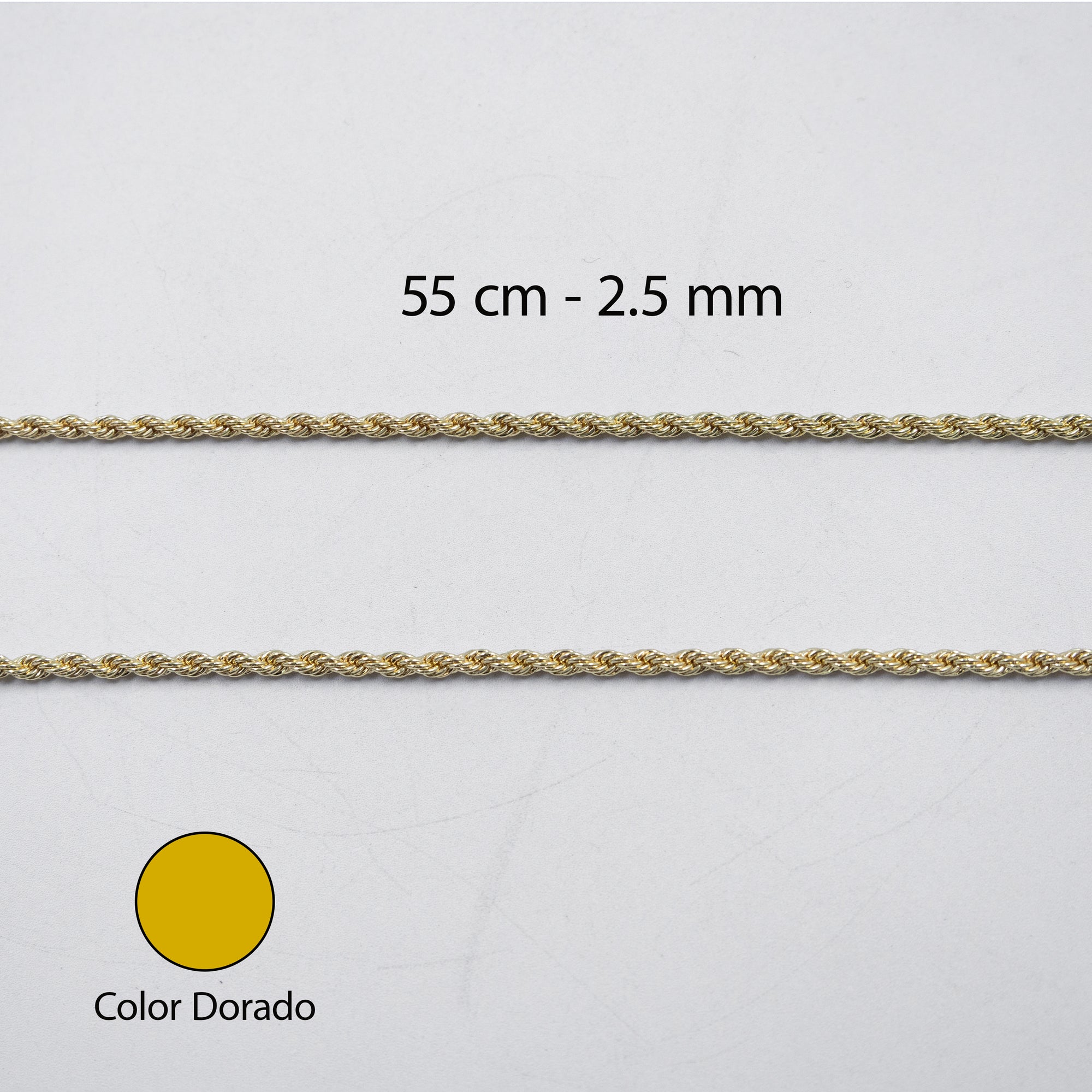 Cadenas Doradas Torsal de 55 cm M6 Oro Laminado