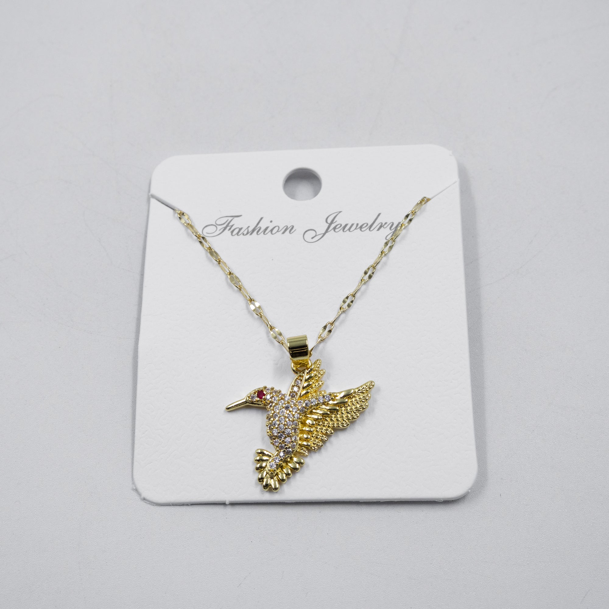 Collar Dorado con dije de colibri M1 Oro Laminado
