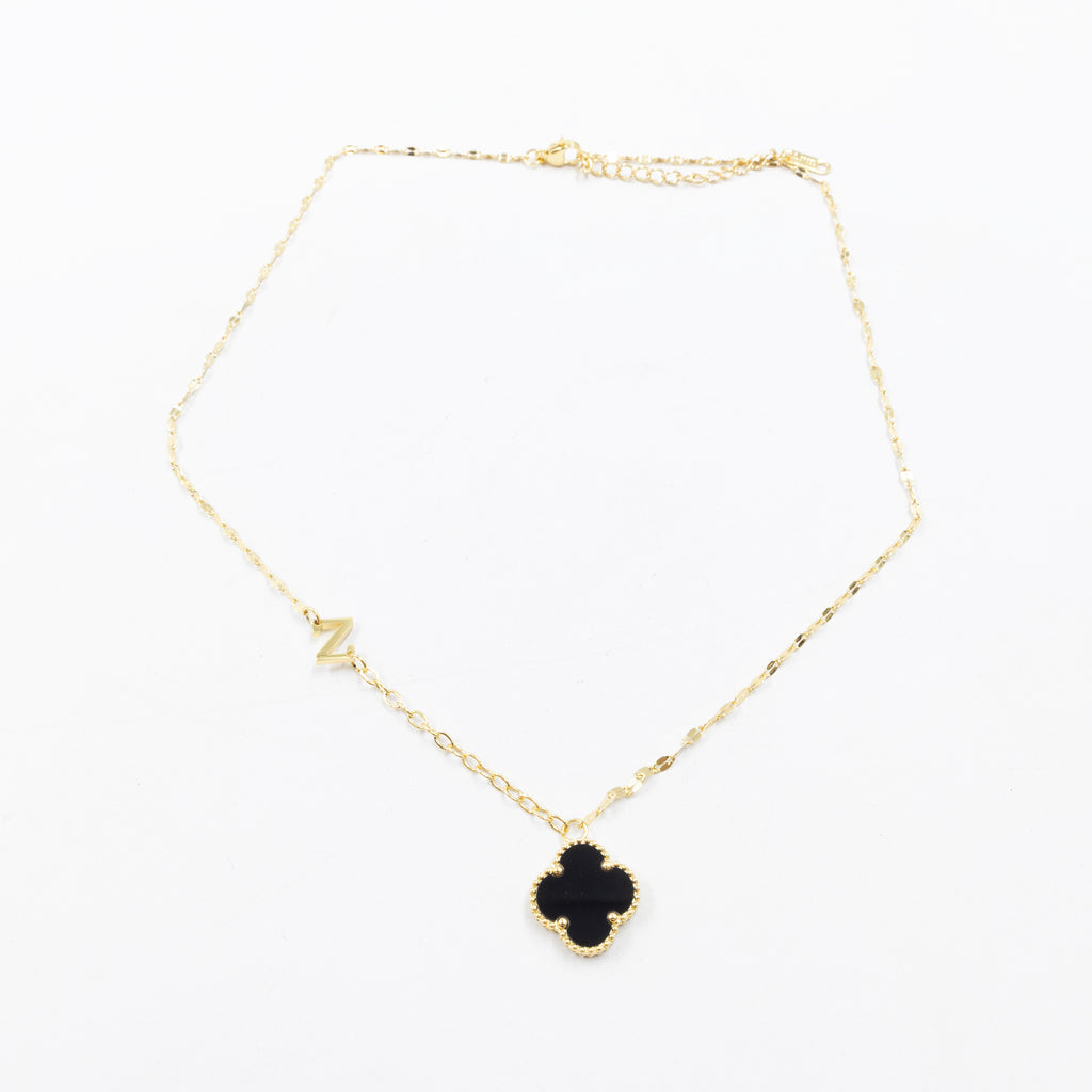 Collares Dorados con dijes de letra P,V , Z y dije de Trebol M8 Oro Laminado