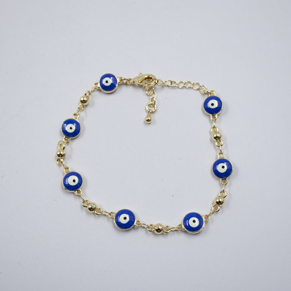 Pulsera Dorada de Ojo Turco M3 Oro Laminado