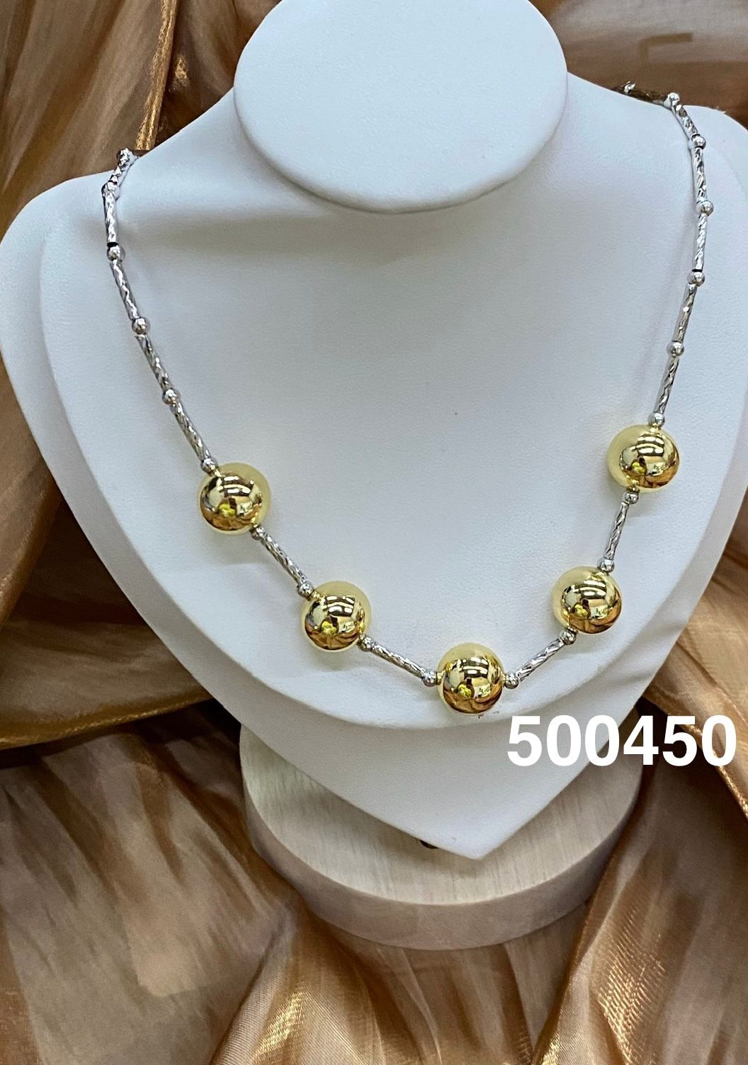 Collares Dorados de Cuentas M1 Oro Laminado