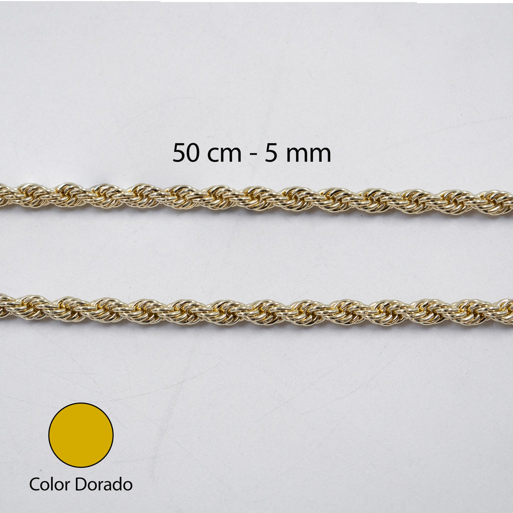 Cadenas Doradas Torsal de 50 cm M5 Oro Laminado