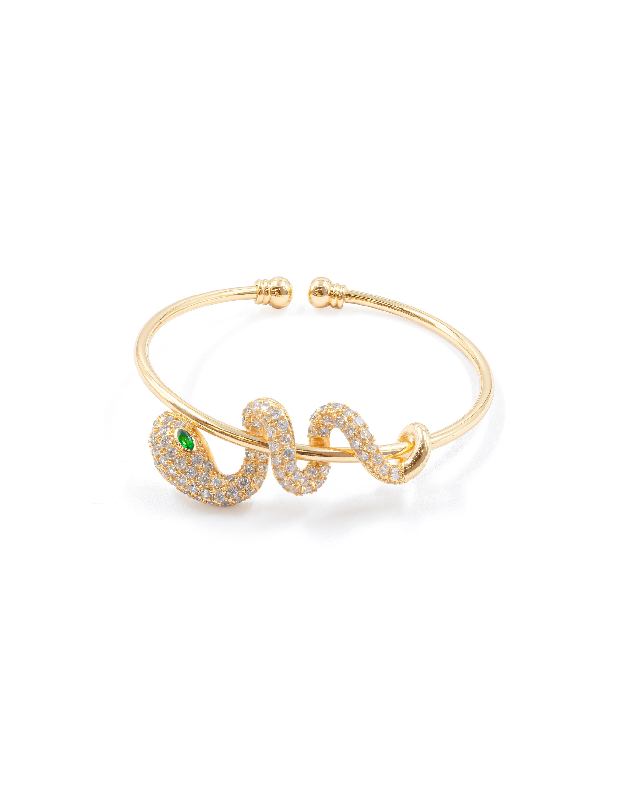 Brazalete Dorado con Piedras M6 Oro Laminado