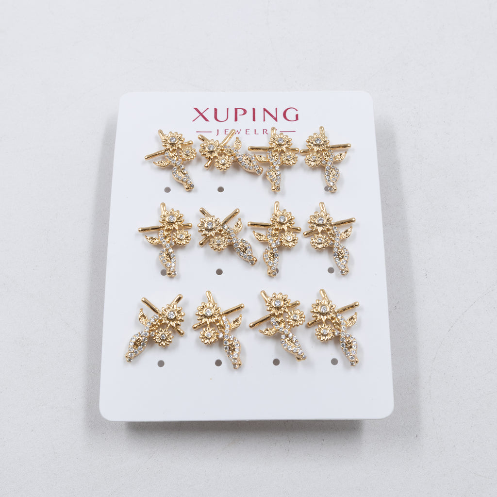 Paquete de 6 pares de Aretes Xuping Dorado M6 Oro Laminado