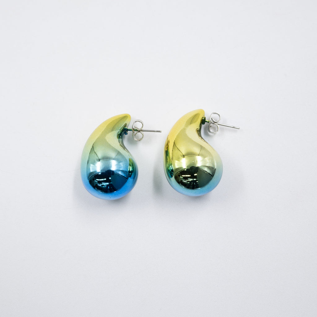 Aretes Medianos de colores M2 Oro Laminado