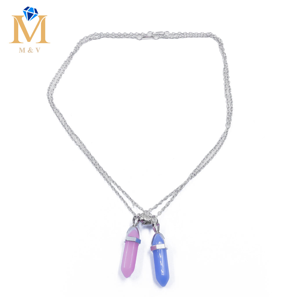 Collares en Pareja de piedras M18 Acero Inoxidable