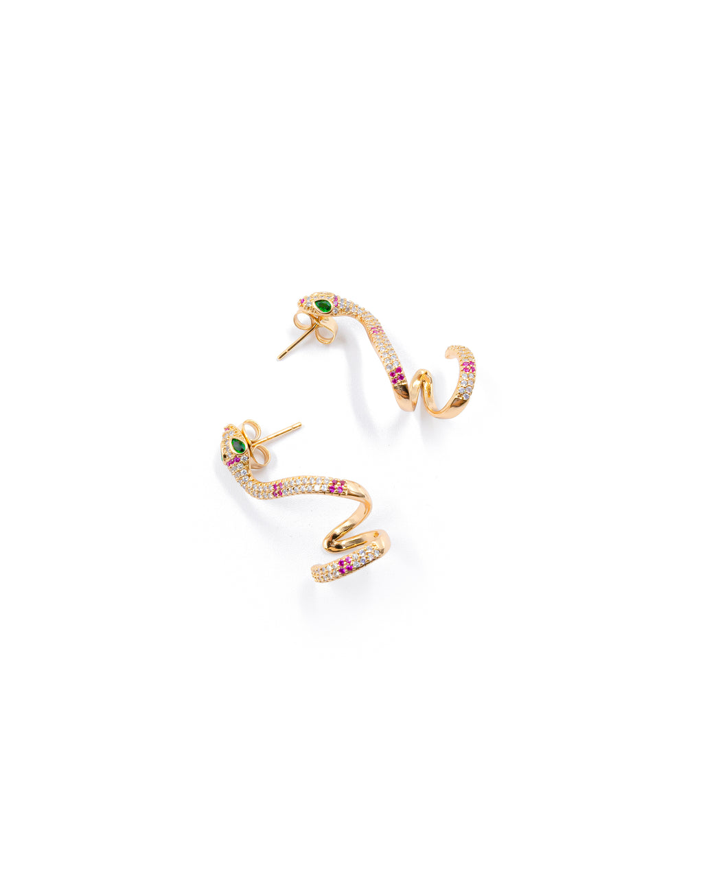 Aretes Plateados De Serpiente M2 Oro Laminado