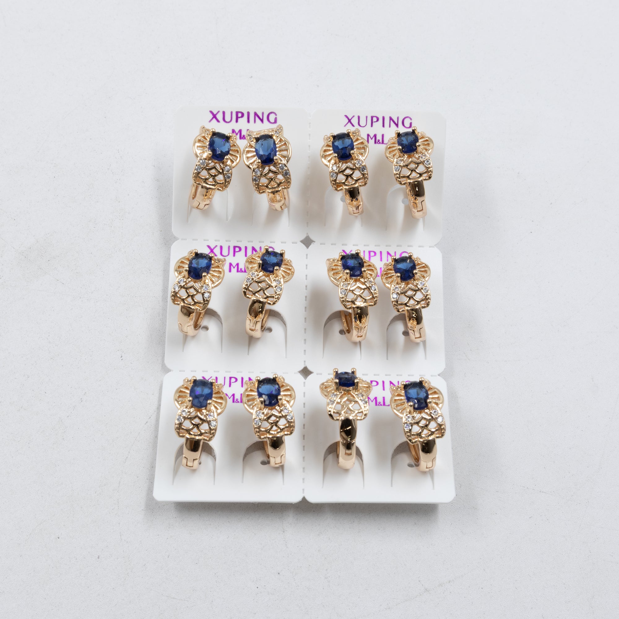 Paquete de 6 pares de Aretes Xuping Dorado M9 Oro Laminado