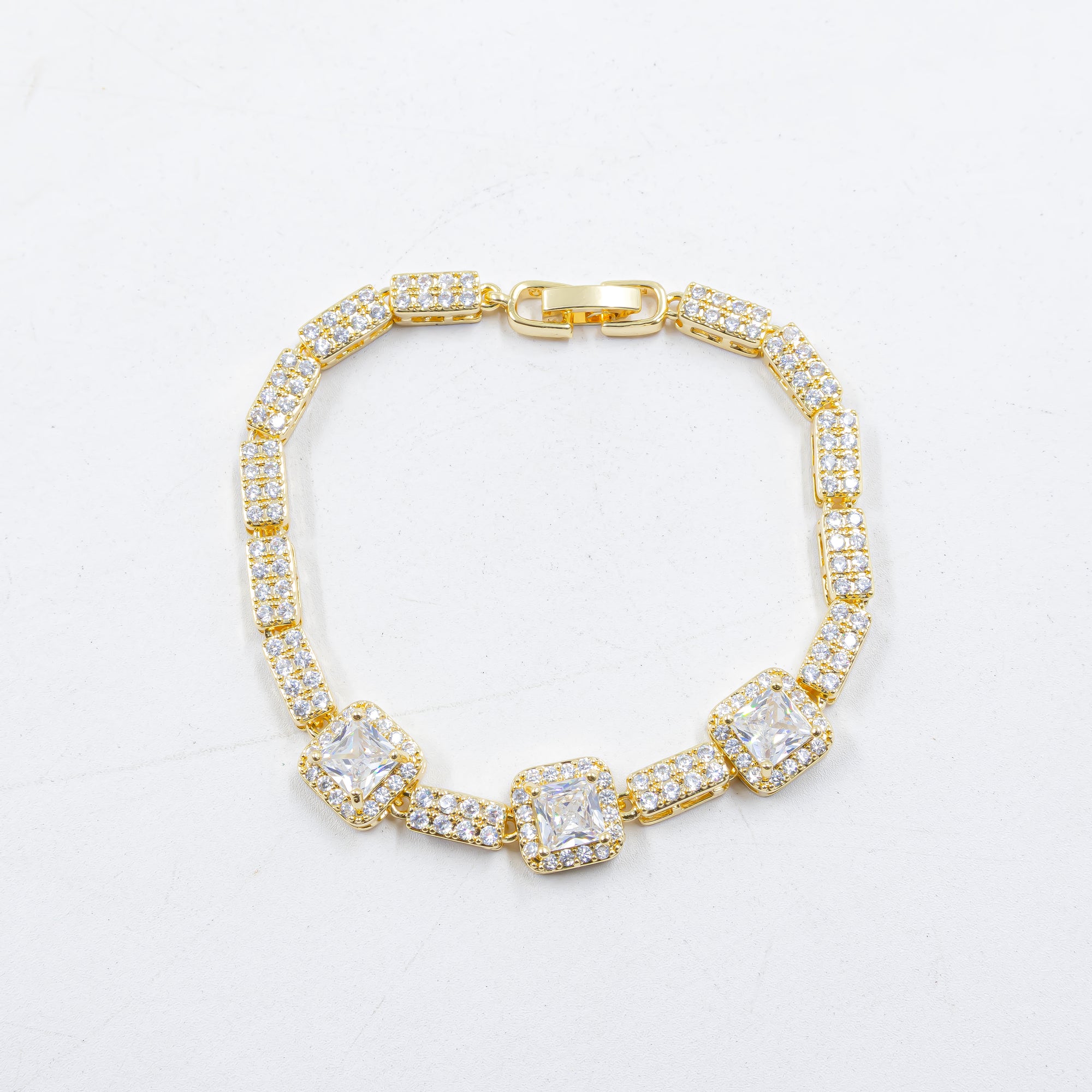 Cadenas de Pulseras Doradas con Piedras M1 Oro Laminado