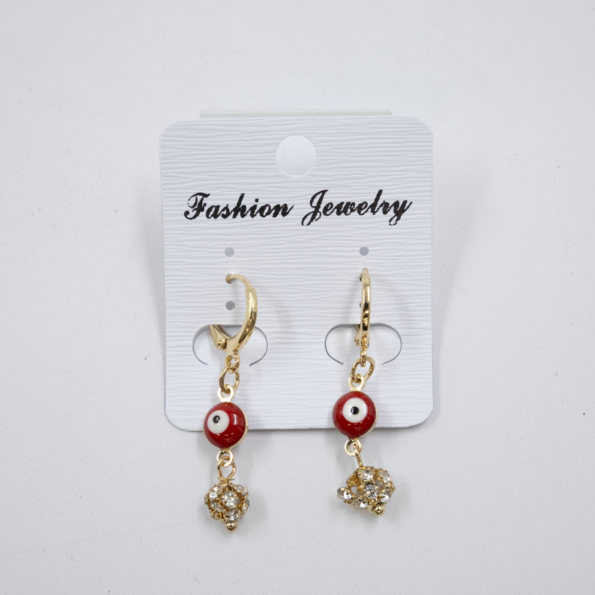 Arete Dorado de Ojo Turco con Piedras M1 Oro Laminado