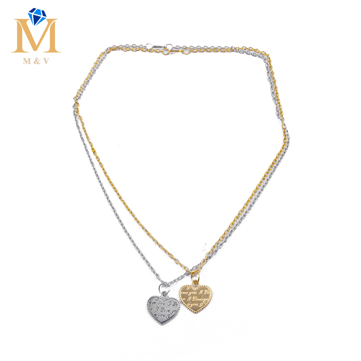 Collares en Pareja de corazón M8 Acero Inoxidable