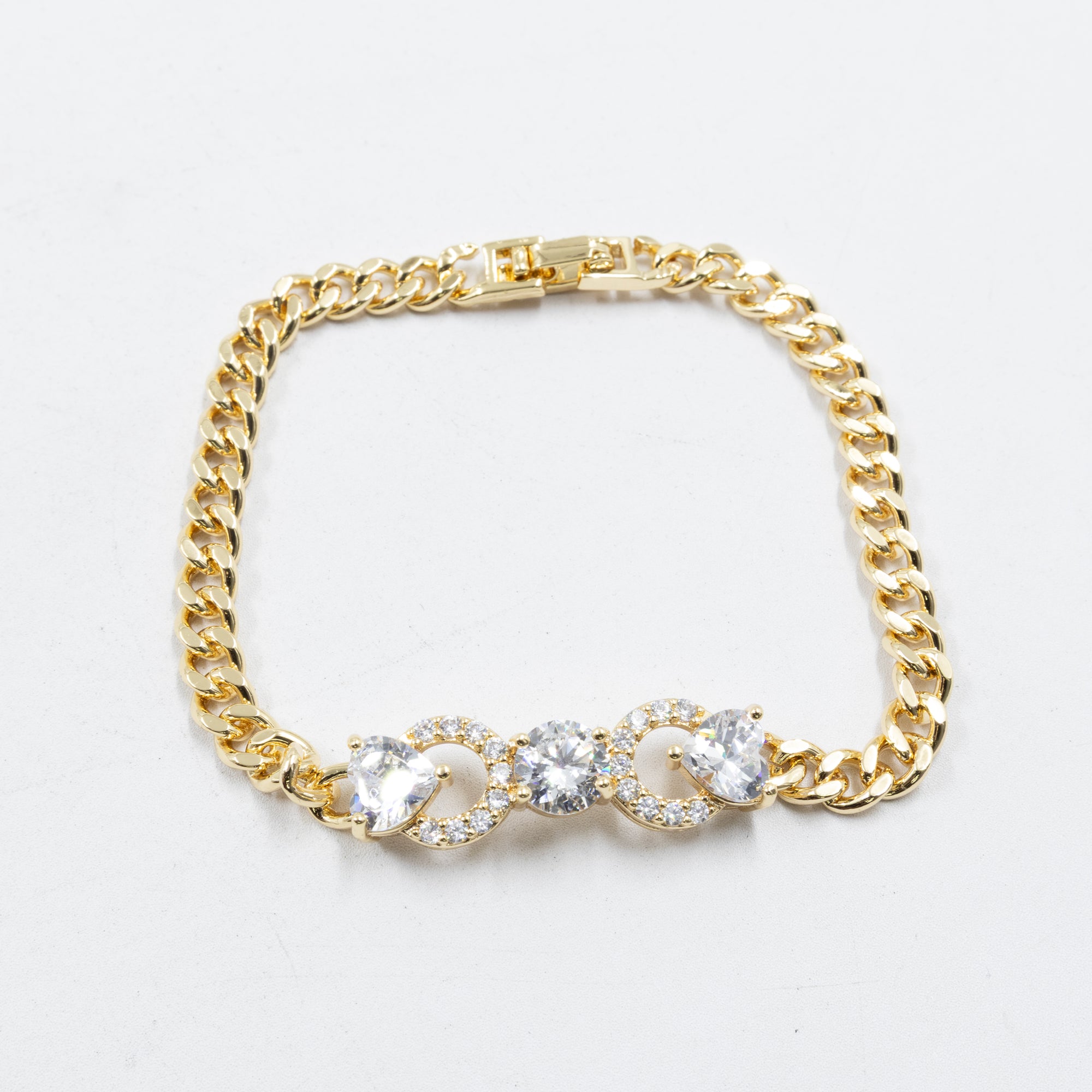 Pulseras Doradas con Piedras M4 Oro Laminado