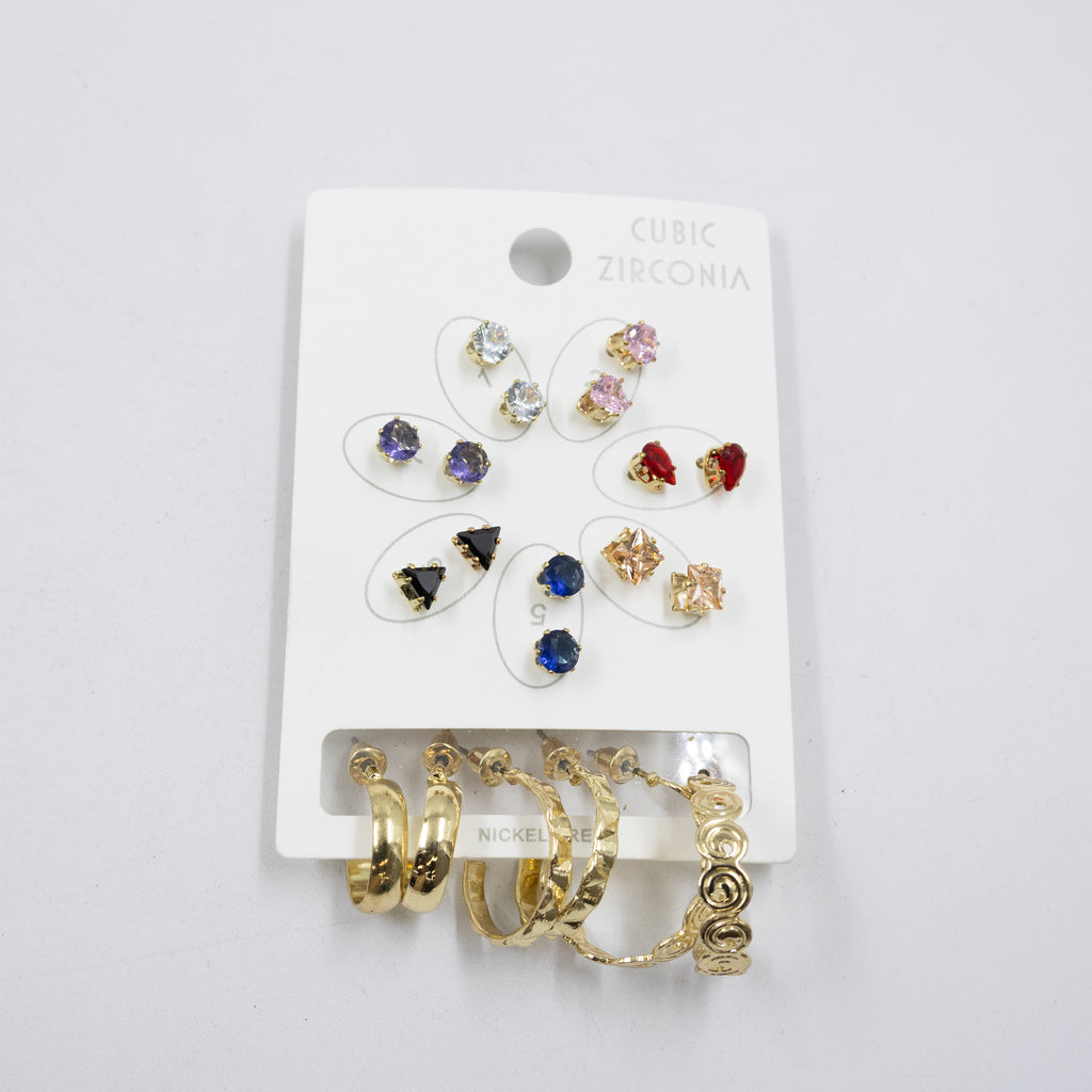 Paquete de 10 pares de aretes M1 Oro Laminado