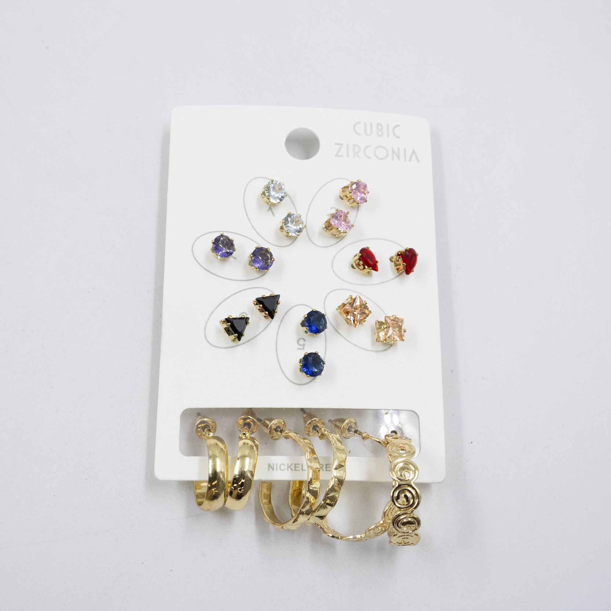 Paquete de 10 pares de aretes M1 Oro Laminado