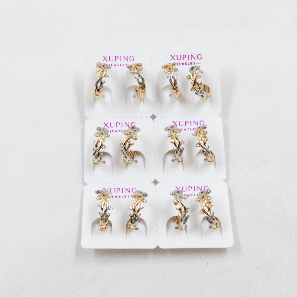 Paquete de 6 pares de Aretes Xuping Dorado M16 Oro Laminado