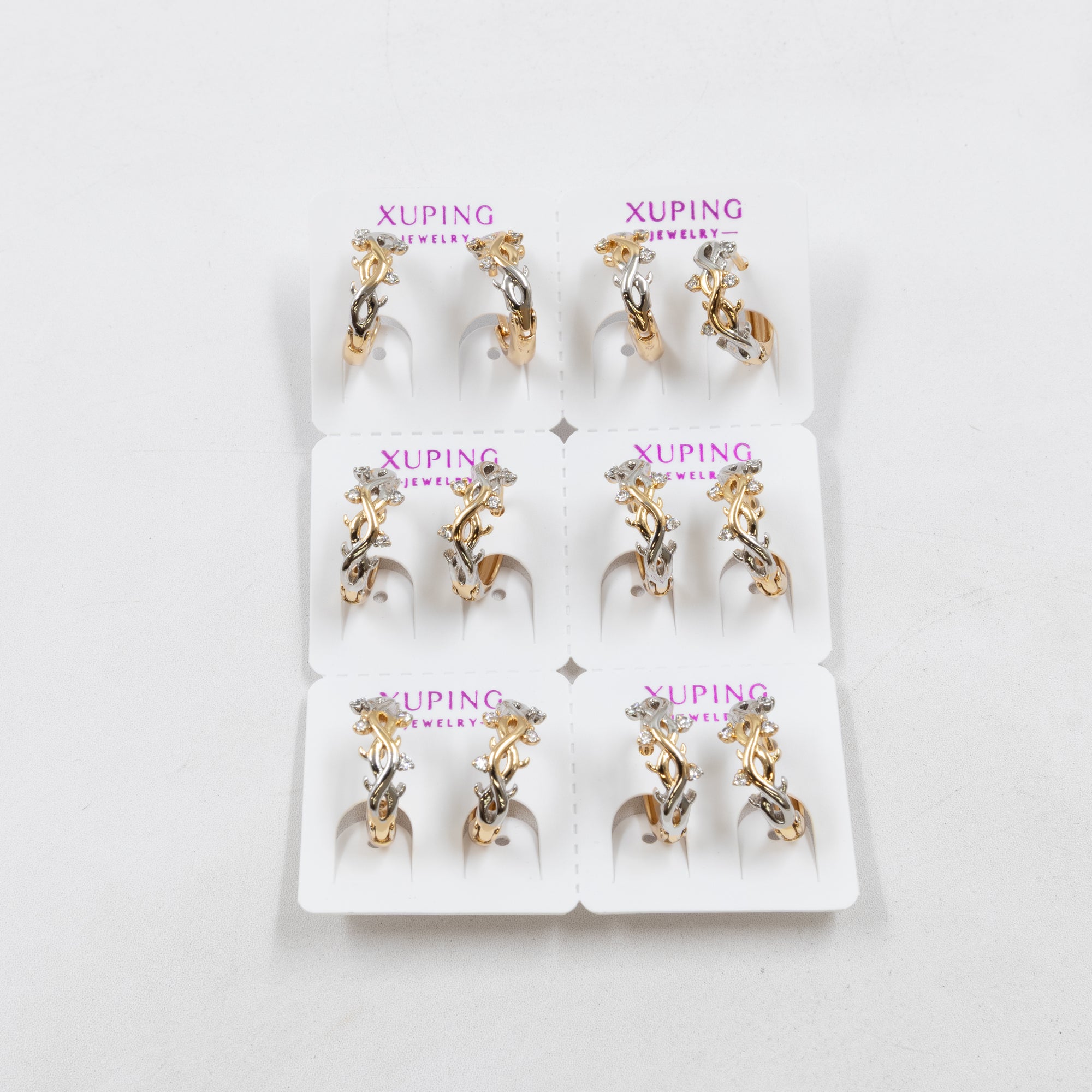 Paquete de 6 pares de Aretes Xuping Dorado M16 Oro Laminado