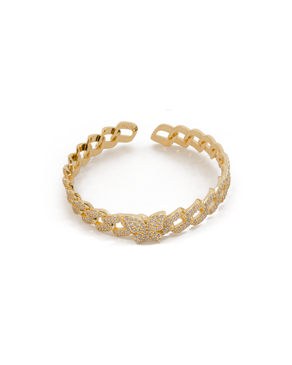 Brazalete Dorado con Piedras M4 Oro Laminado