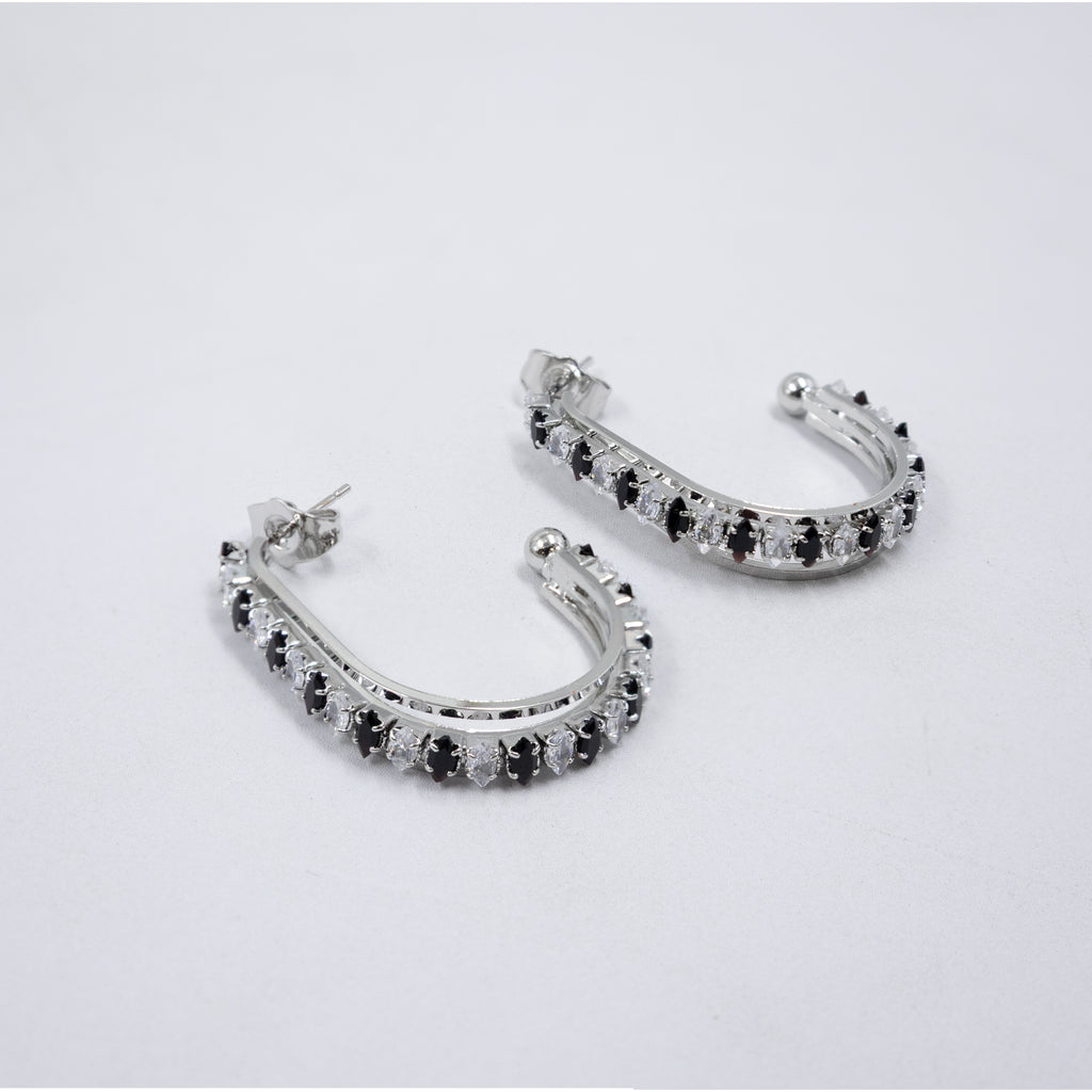 Aretes Plateados con piedras de color M11 Oro Laminado