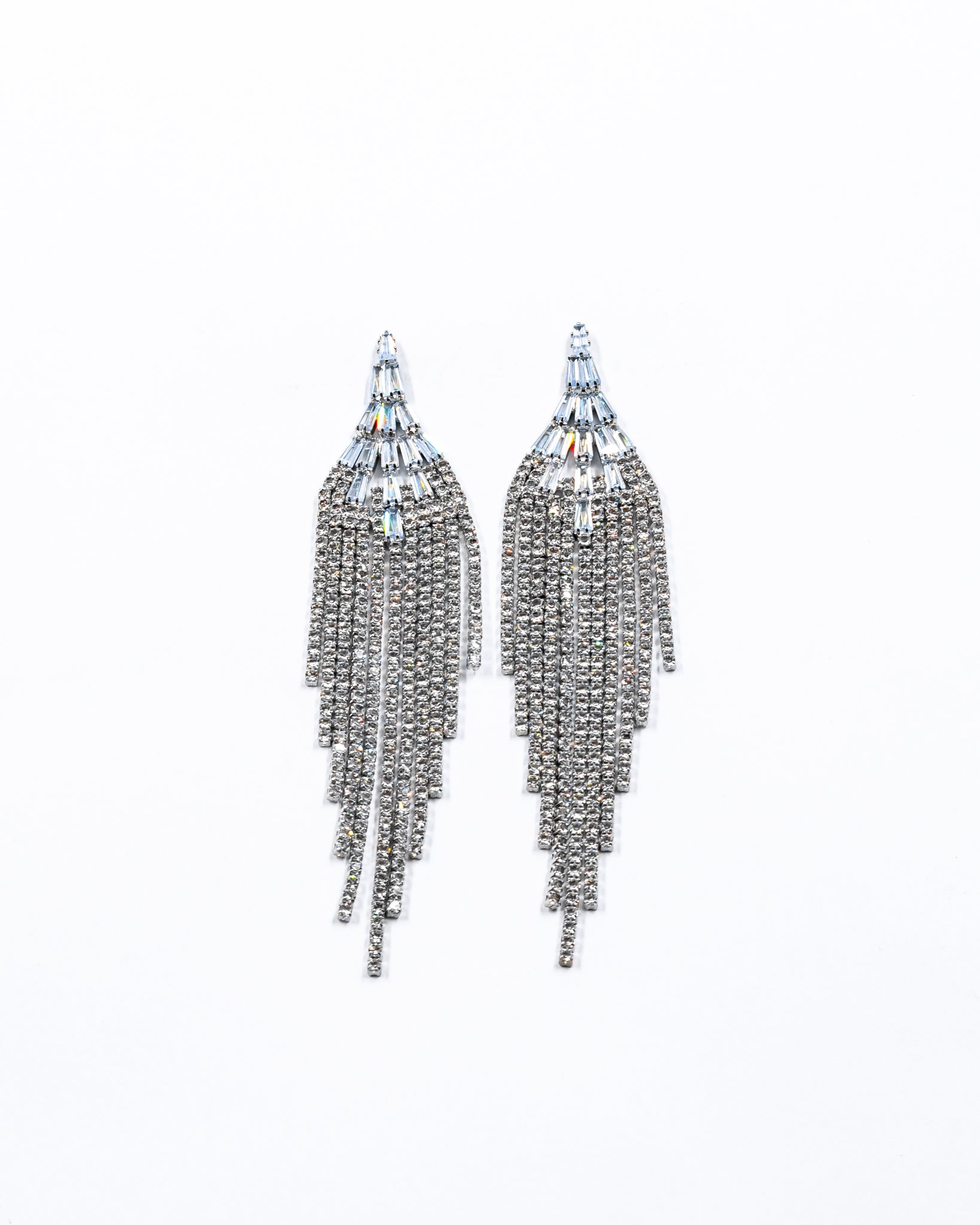 Aretes Largos de piedras - M2 Oro Laminado